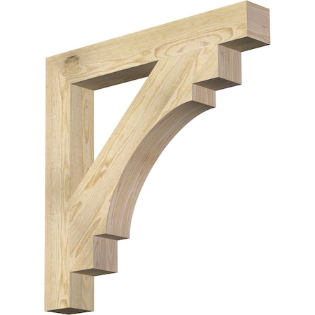 Ekena Millwork Merced Block Rough Sawn Bracket, Douglas Fir, 4"W x 30"D x 30"H BKT04X30X30MRC05RDF